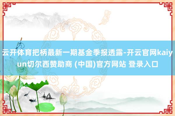 云開體育把柄最新一期基金季報透露-開云官網kaiyun切爾西贊助商 (中國)官方網站 登錄入口